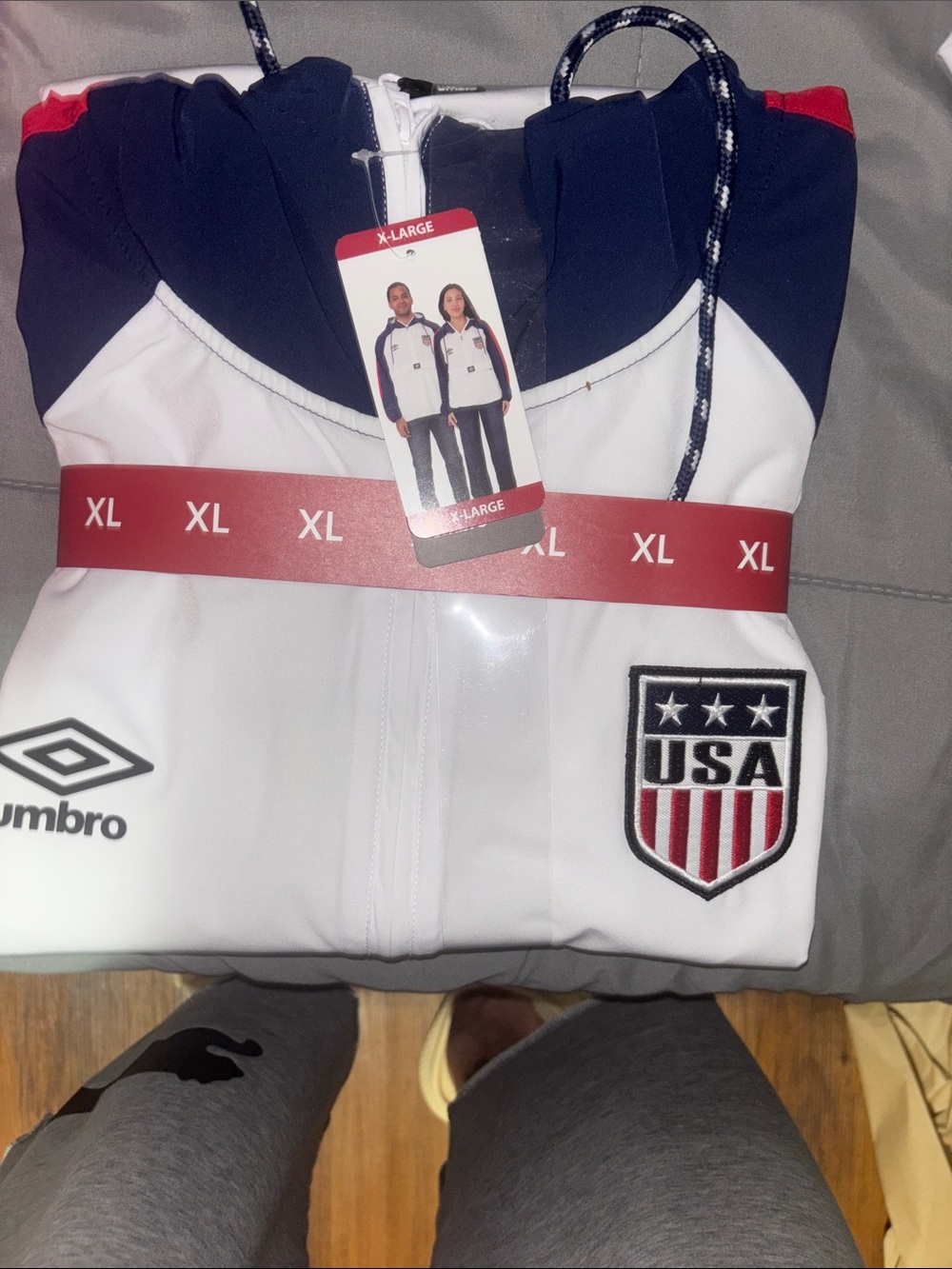 Umbro White Navy Red USA Team Jacket